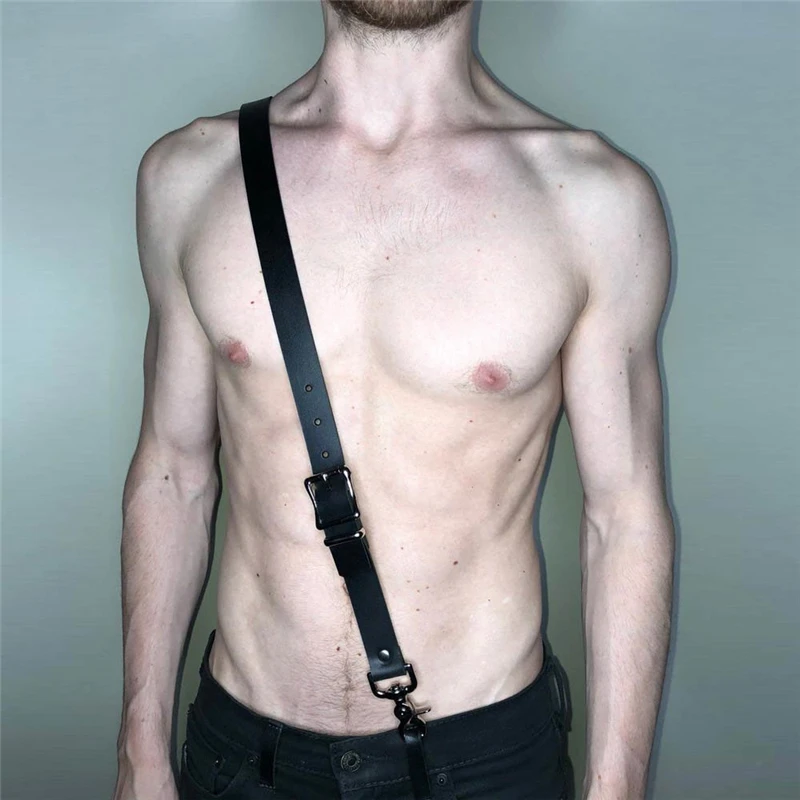 

Фетиш мужской сексуальный нагрудный ремень ремни Rave одежда для геев бондаж ремень эротические кожаные топы для БДСМ секса