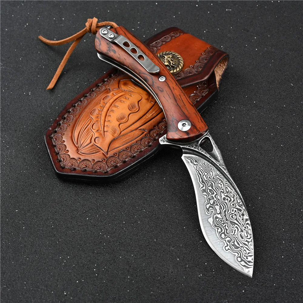 Дамасский нож VG10 военный тактический складной клинок оружие для самообороны