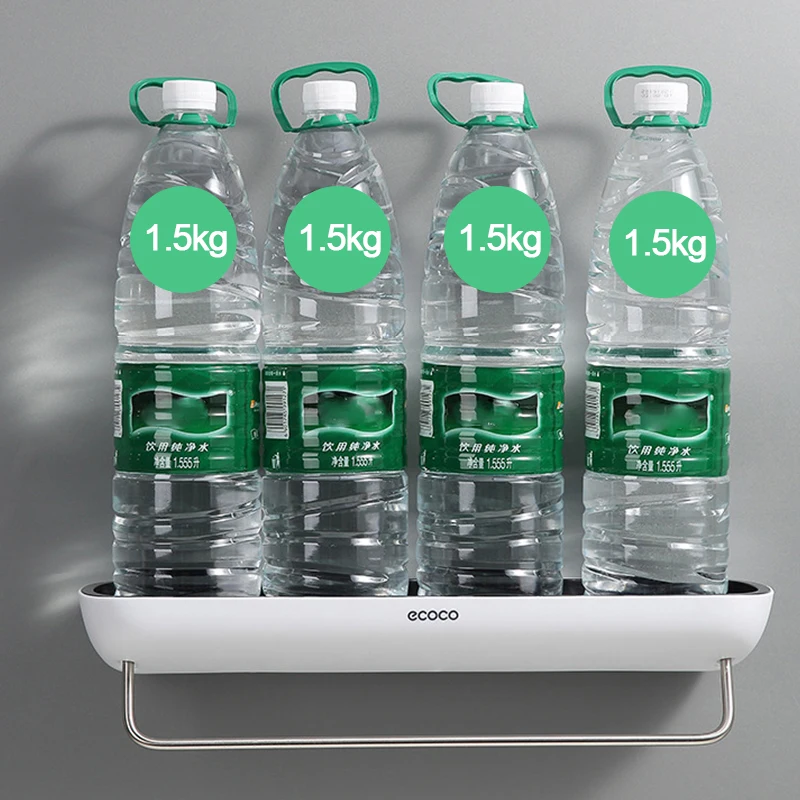 bathroom shelf no drill organizer wall mounted shampoo spices shower storage rack holder with towel bar bathroom accessories free global shipping