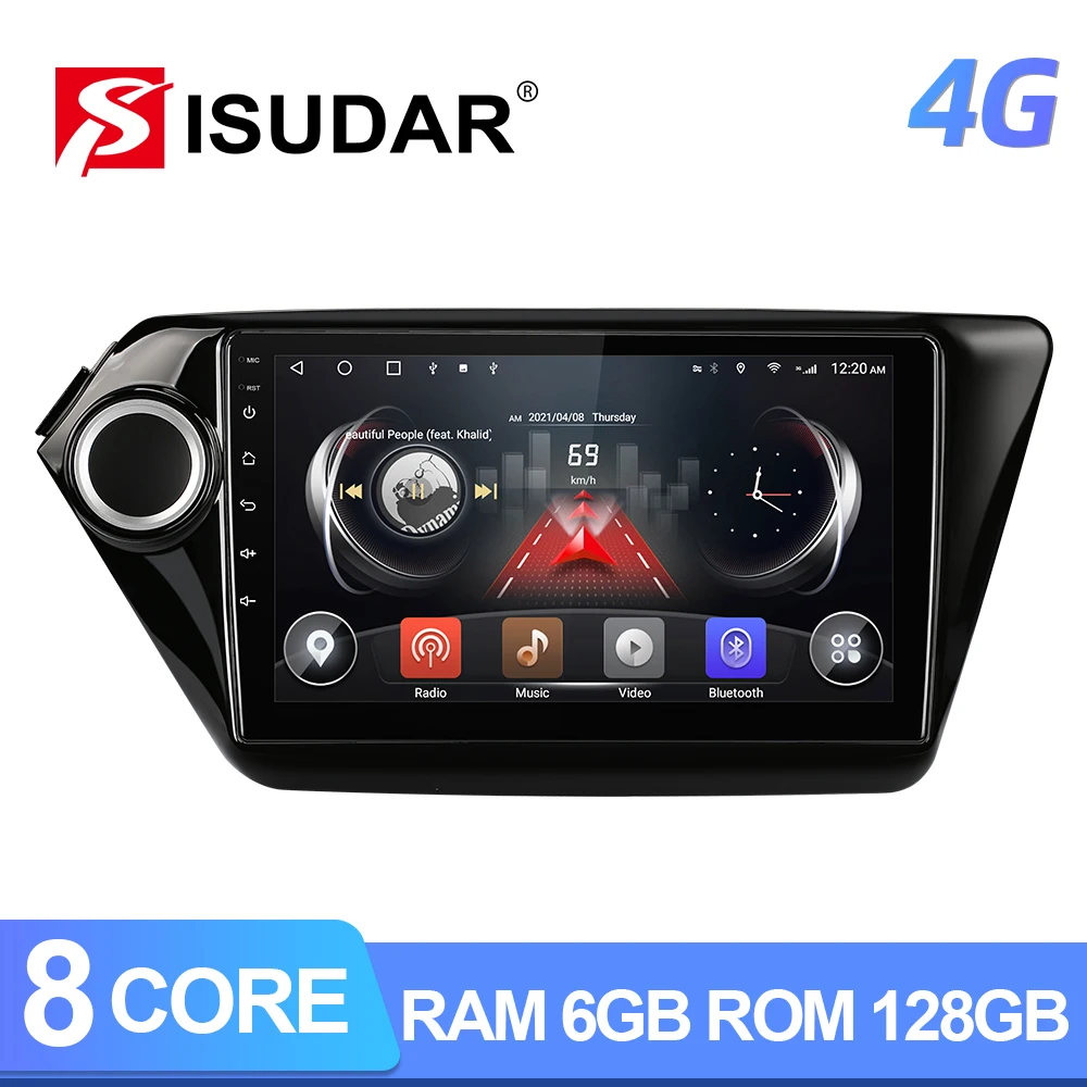 Автомагнитола ISUDAR T72 QLED Android 10 для KIA RIO 3 GPS-навигация стерео приемник с экраном Octa
