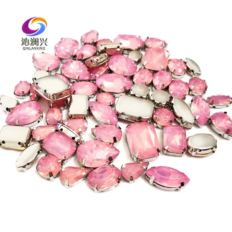 Продажа с завода! 50 шт. разноцветные розовые опаловые Стразы высокого качества