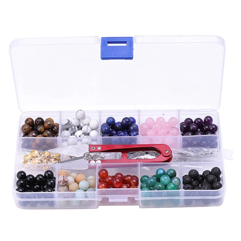 Наборы коробок с каменными бусинами круглые камни чакры и Натуральные