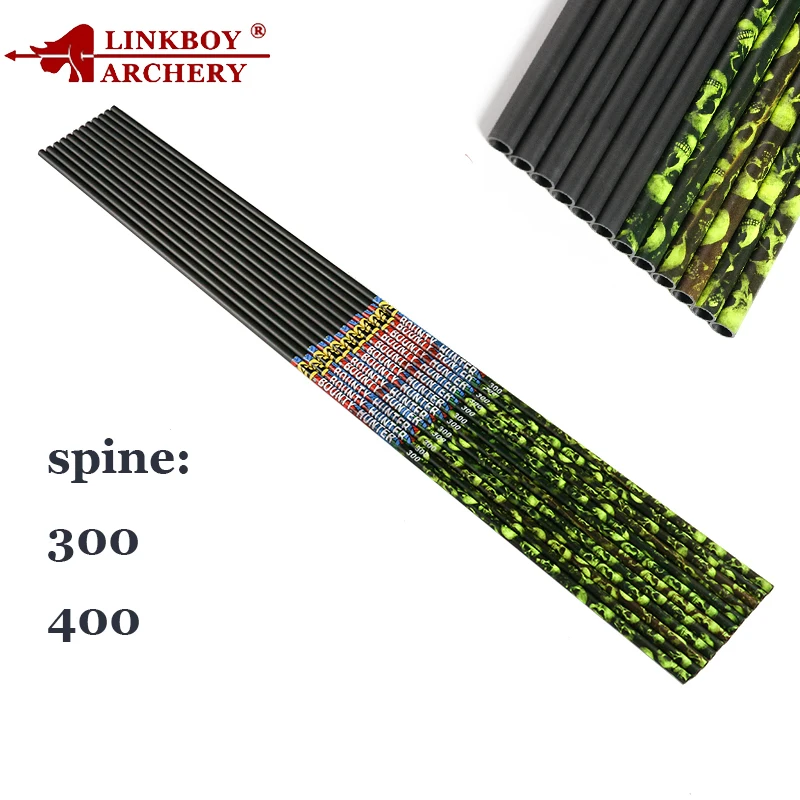 Linkboy стрельба из лука чистого карбона стрела идентификатор вала 6 2 мм spine300 340 30