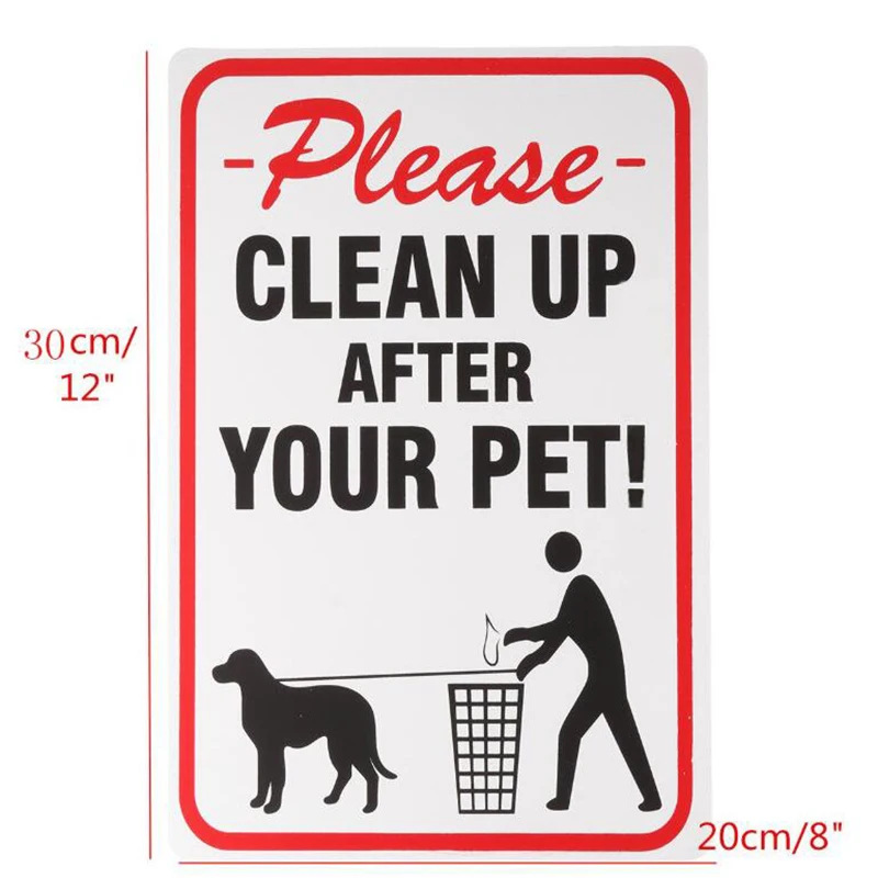 

5Pcs Please Clean Up After Your Pet Sign 8x12 Inch No Dog Poop Pickup Remove