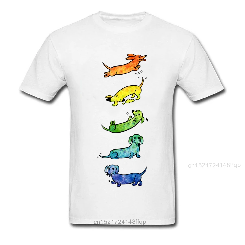 Забавная Акварельная Мужская футболка Dachshunds хлопковая топ с коротким рукавом
