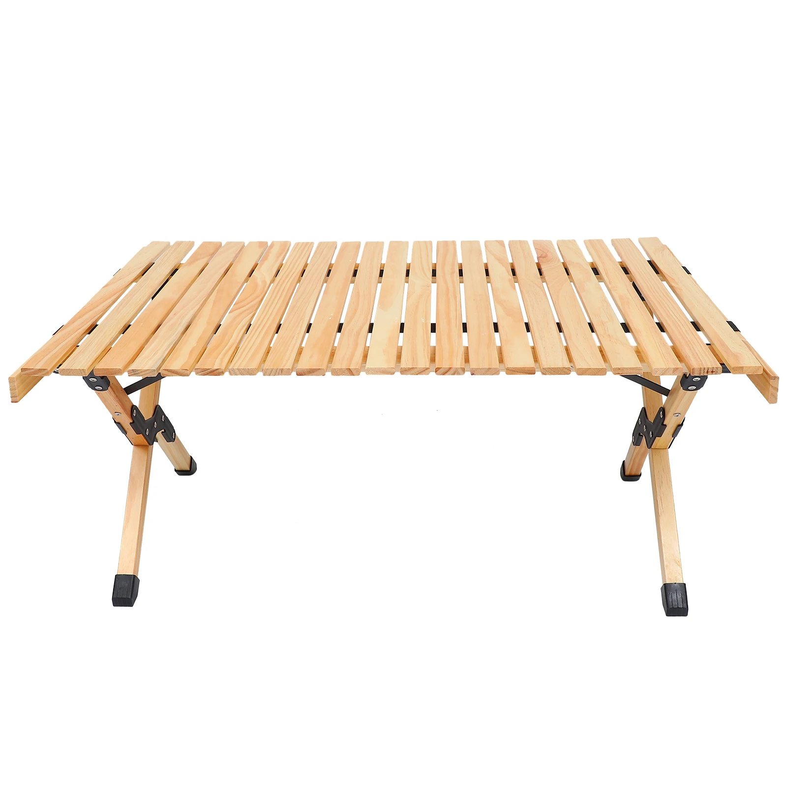 

1pc Outdoor Camping Folding Table Space Saving Portable Dinner Table Wooden Picnic Barbecue Self-driving Travel Egg Roll Table