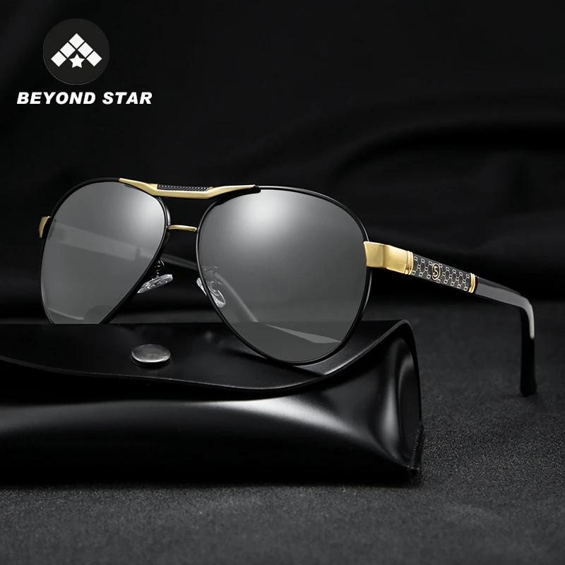 Солнцезащитные очки авиаторы G819 мужские фотохромные поляризационные винтажные