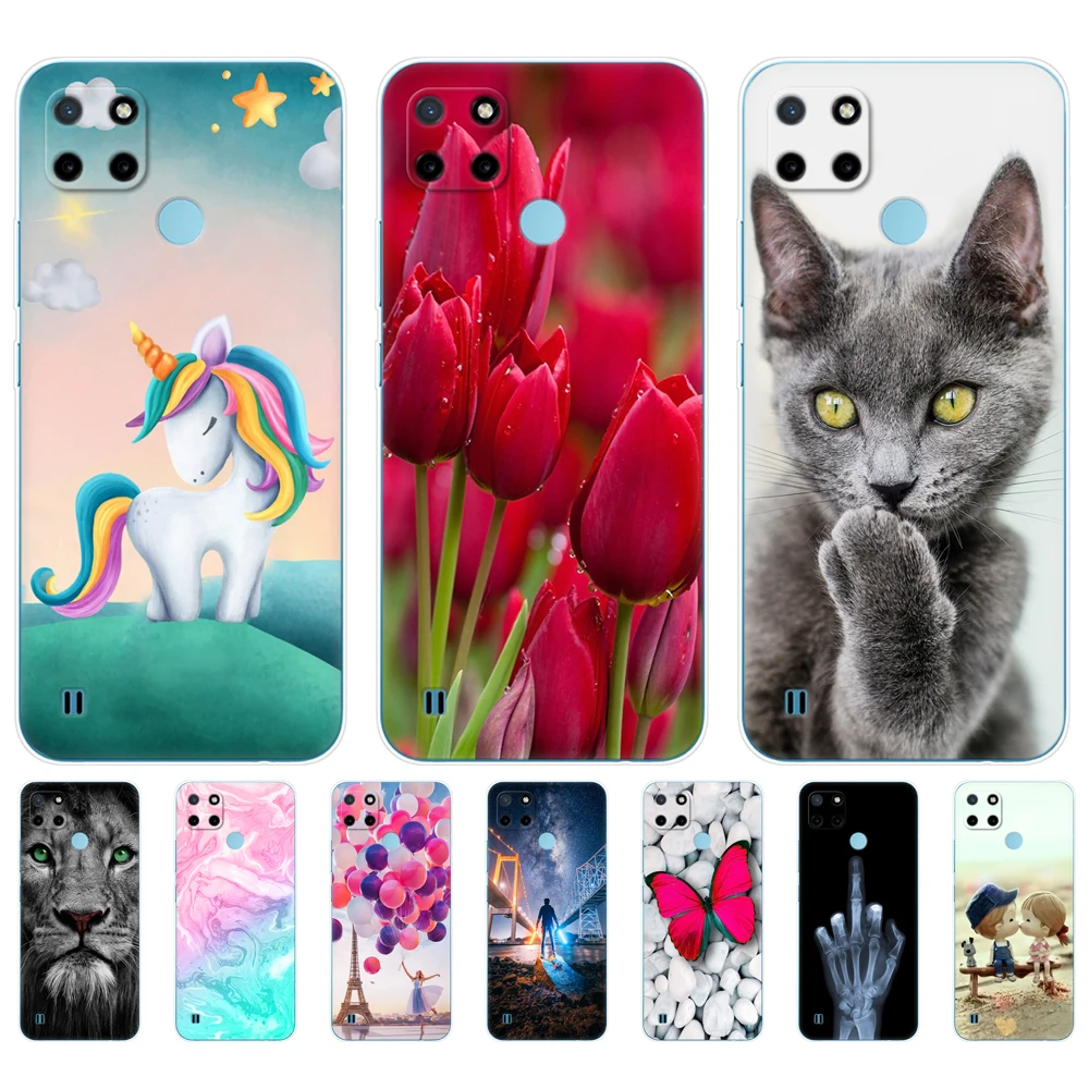 for realme c21y c25y case silicon back cover phone case for oppo realme c21y c25y 4g soft case rmx3261 coque tpu bumper 6 5inch free global shipping