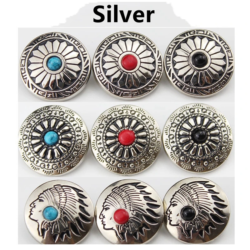  20mm Floral Indian Turquoise Press Stud Snap Fasteners Button Chochos For Leather Craft Purse Wallet Bag Case Badge Accessories | Дом и сад