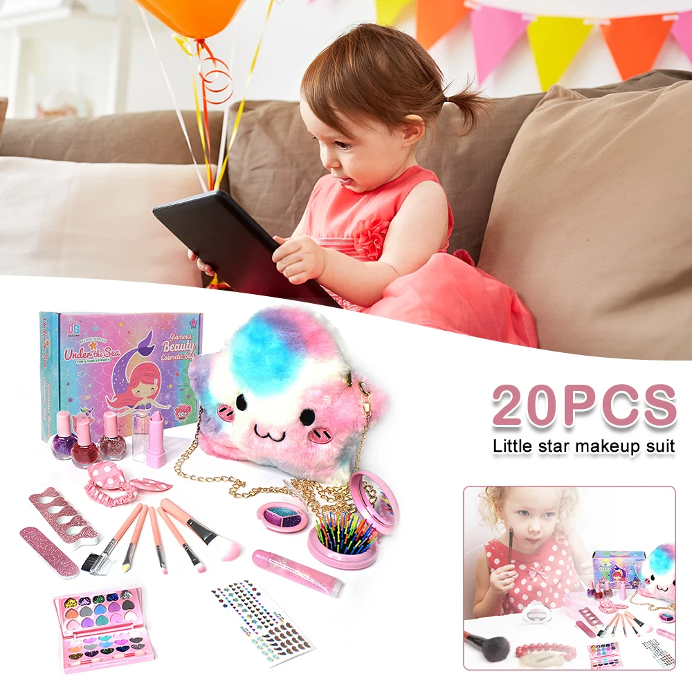 

Детский набор для макияжа моющаяся модная игрушка для макияжа принцесса ролевая игра Косметика принцесса красивая игрушка подарок на день ...