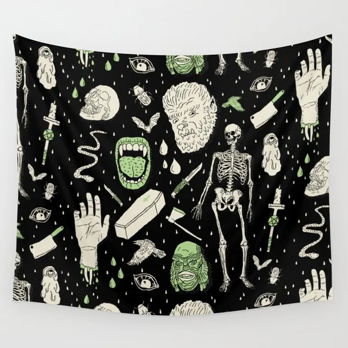 

Whole Lotta Horror Blked Tapestry Wall Hanging Black Tapestries Dorm Wall Art Home Decor Traveling Camping Beach Towel Yoga Mat