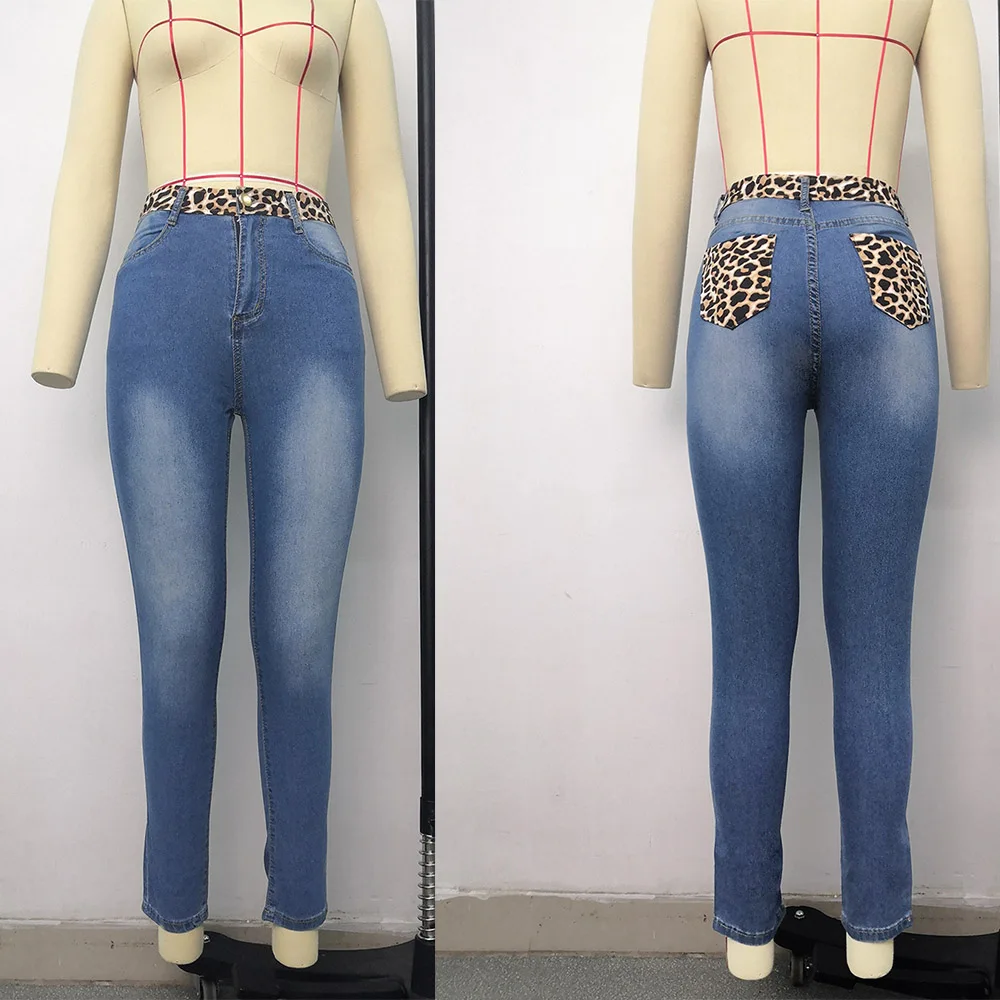 Джинсы-бойфренды женские зимние с леопардовым принтом и эффектом пуш-ап | Женская