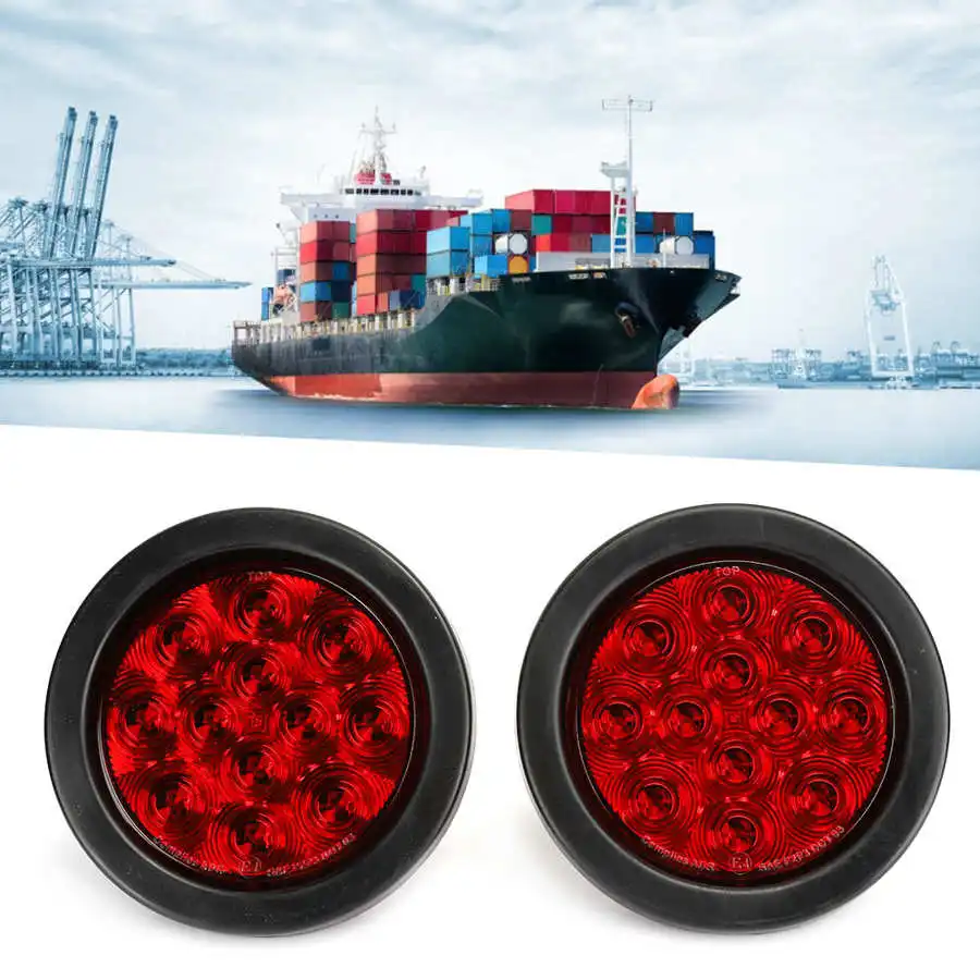 2 шт. 4 в 12 светодиосветодиодный круглые красные стоп сигналы сигнальные огни для