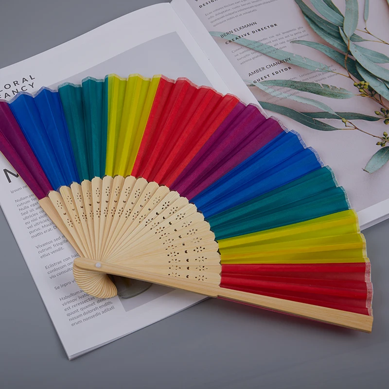 

Chinese Style Hand Held Fan Bamboo Paper Folding Fan Party Wedding Decor