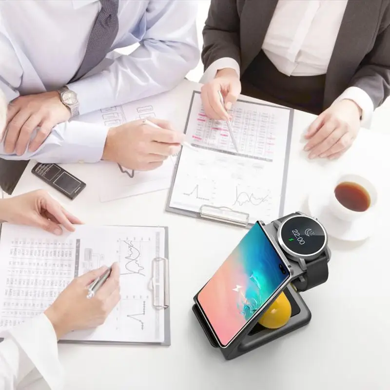 

3in1 Wireless Charger For IPhone 11 / Xs AirPods Apple Watch 23 Wireless Charge Holder For Samsung Galaxy Watch Active