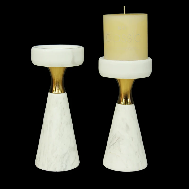 

New Nordic modern minimalist dining table European style candlestick model room soft decoration marble candlestick decorations