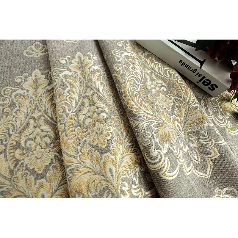 

Cotton and Hemp Jacquard Curtains Cotton and Linen Alone Shade Curtains Living Room