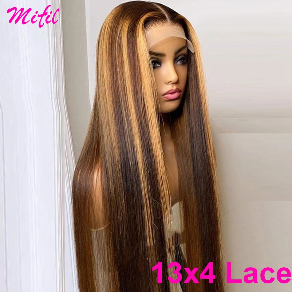 Прямые волосы Aliwig Hightlihht 100% Remy парик из человеческих волос с эффектом омбре 13x 4 на