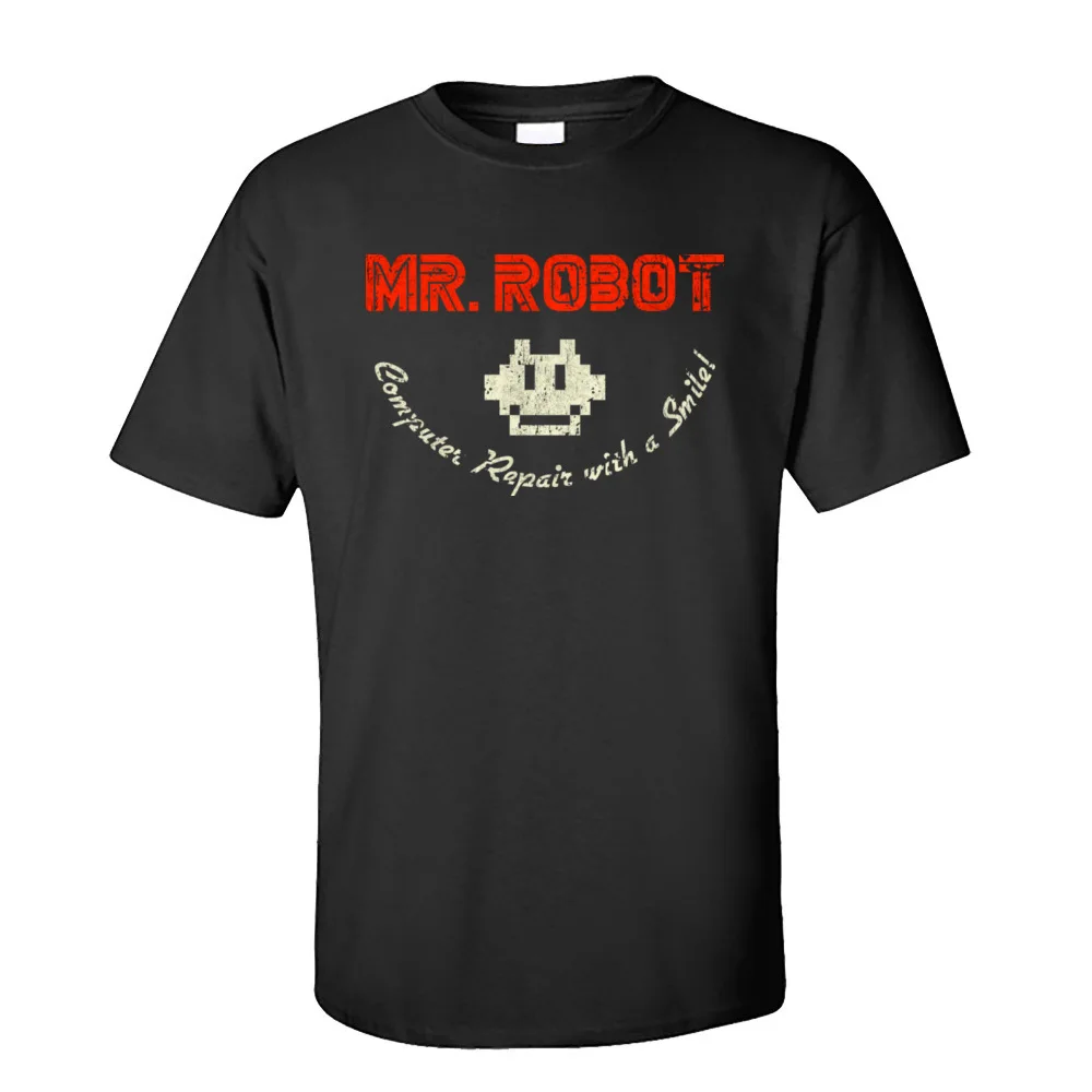 Футболка Mr. Robot светильник винтажные мужские футболки топы Geek на заказ футболка