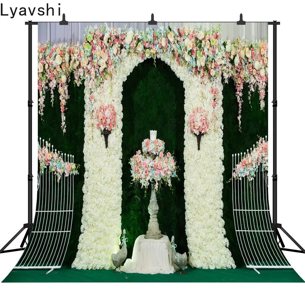 

Свадебный фон для фотосъемки Lyavshi, красивые цветы в стиле архвала, романтический фон для фотостудии, новый дизайн, Фотокамера