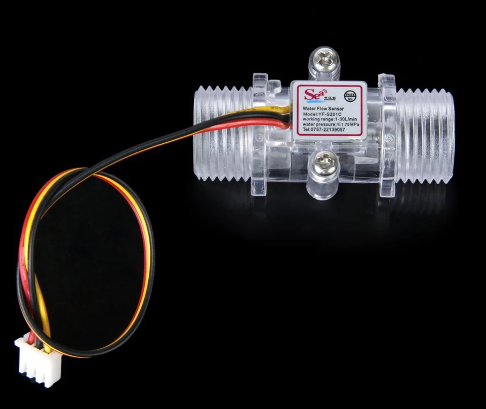 YIMAKER G1/2 дюйма DC3.5V-12V датчик расхода воды контроль воды прозрачное измерение зал датчик потока индикатор