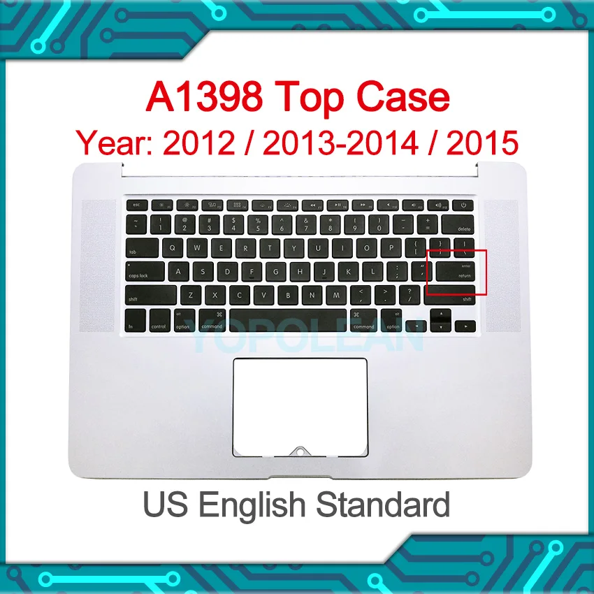 Оригинальный чехол для ноутбука Topcase Упор рук MacBook Pro Retina 15 дюймов A1398 клавиатура с