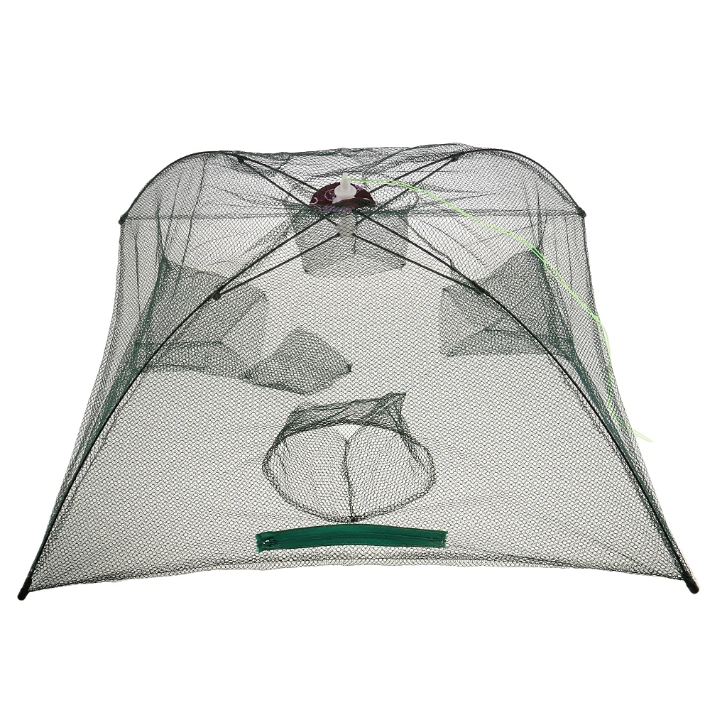 Усиленная Автоматическая рыболовная сеть с 4 отверстиями нейлоновая Складная