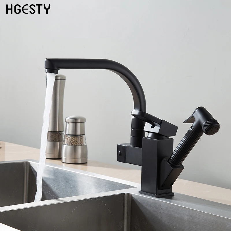 

Pull Out Sprayer Head Kitchen Faucet 360 Degree Rotation Spout Vanity Sink Faucet Single Handle Cold Hot Water Mixer Tap Crane