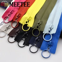 10pcs meetee 3 resin zippers closed 25cm open end 60cm ring puller zipper for bags wallet purse garment sewing accessories