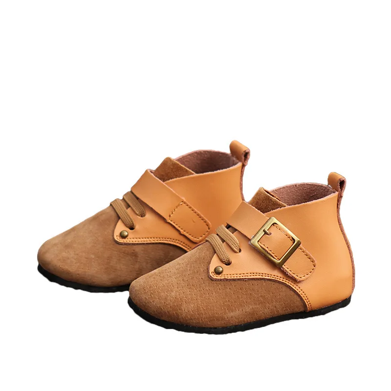 Детская обувь 2019 осенние короткие ботинки для мальчиков и девочек босоножки из