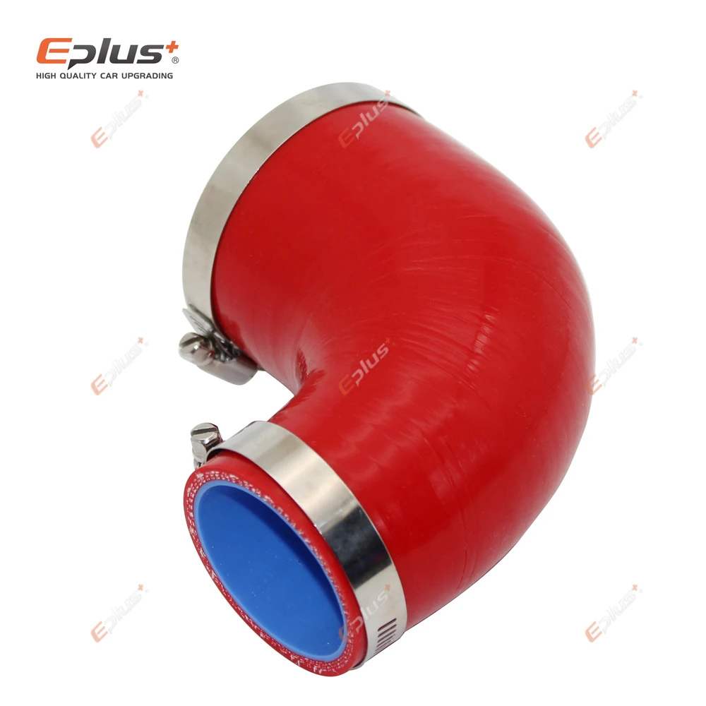 EPLUS Universal Silicone Tubing Hose 90 Degrees big to small Connector Car Intercooler Turbo Intake Pipe Coupler Red Multi Size |