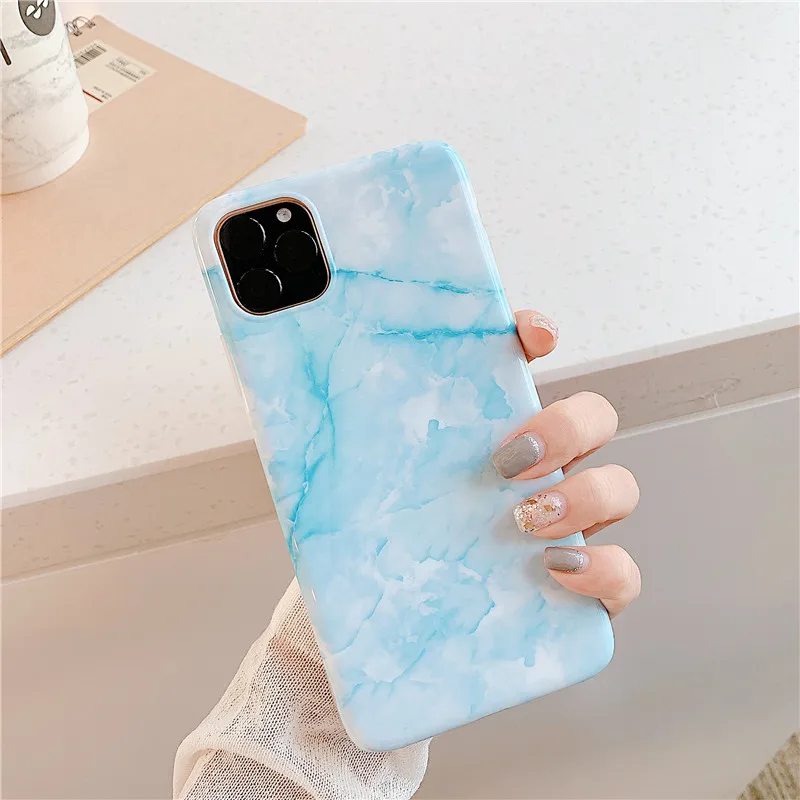 Роскошный Мраморный мраморный чехол для iPhone X XR XS Max 7 8 Plus тонкий мягкий