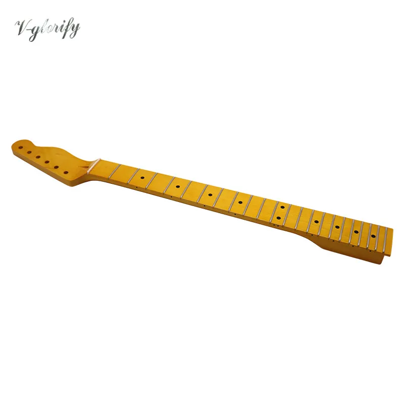 gelb tl e gitarre hals hochglanz finish 22 bünde kanada ahorn holz tl gitarre neck mit mittleren linie auf die zurück free global shipping