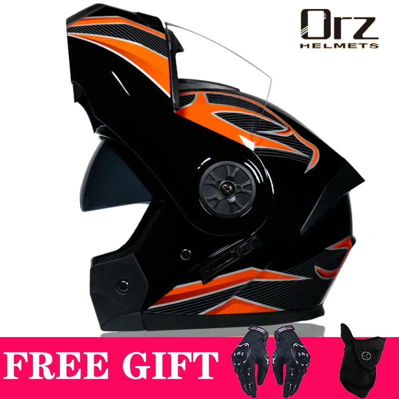 Мотоциклетный шлем откидной из АБС-пластика на все лицо гоночный сертификация Dot