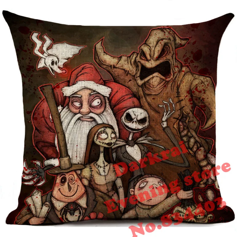 Кошмар перед Рождеством Хэллоуин Мультфильм Череп Джек чехол для подушки