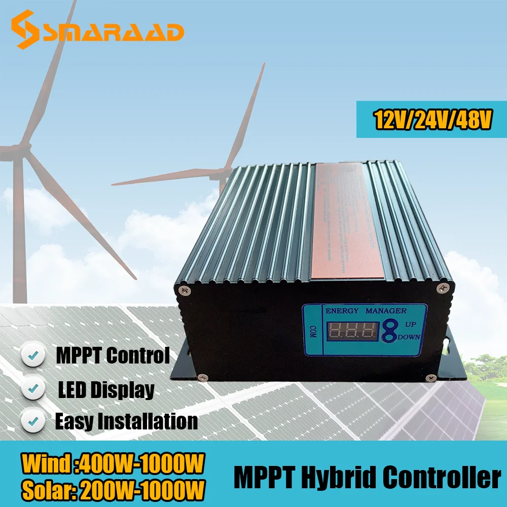 

New arrival LED Display MPPT 12V 24V 48V 600W 800W 100W Wind Solar Hybrid Boost booster Controller For Wind Generator Homeuse