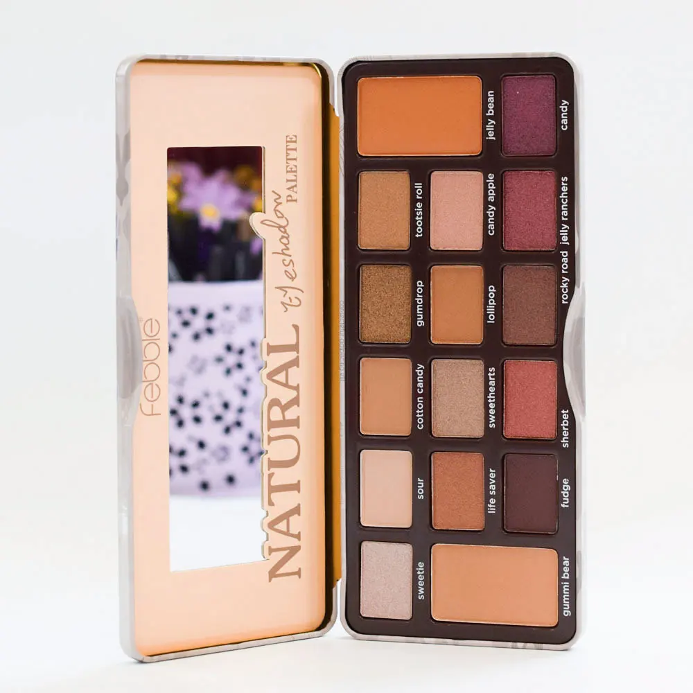Палитра теней для век febler 16 цветов в железной коробке матовая мерцающая пудра
