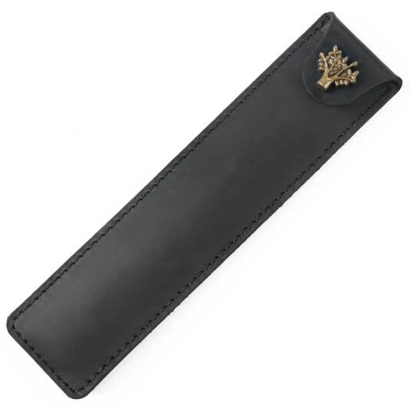 

Genuine Leather Pen Pouch Holder Single Pencil Bag Pen Case with Snap Button for Rollerball Fountain Ballpoint Pen