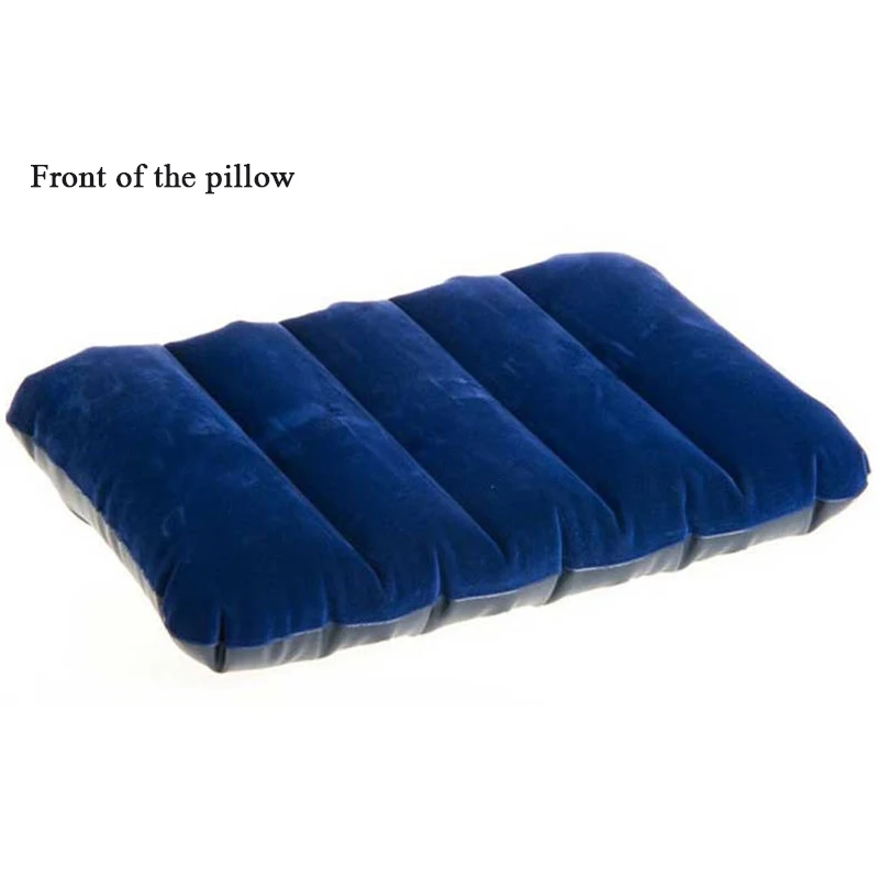 Outdoor Pillows Mat Portable Inflatable Thicken Solid Color Flocking Waist Cushion Lunch Break Travel Camping Picnic Mat 46x30cm