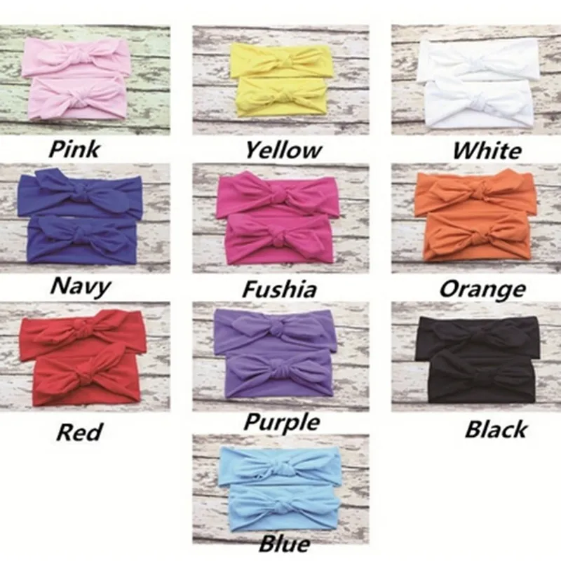 

2Pcs/Pair Kid Girls Mother Daughter Rabbit Ears Bow Hair Bands Cloth Headband Bowknot Headwear For Girls Children Headdress