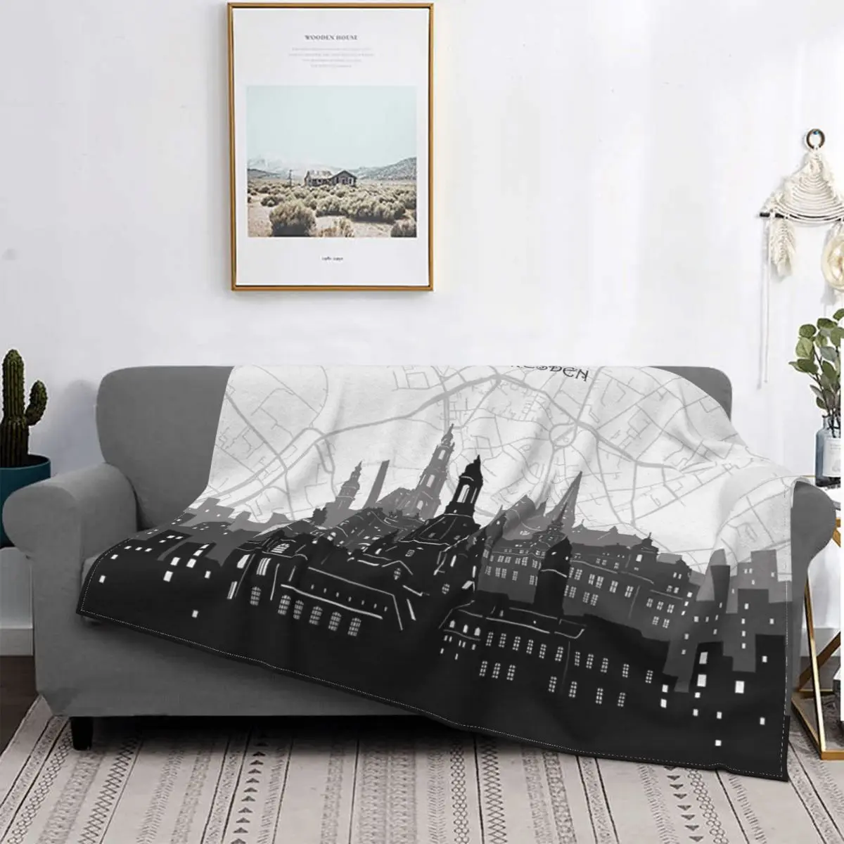 

Manta con capucha para la cama, cobertor de invierno para la playa, a cuadros