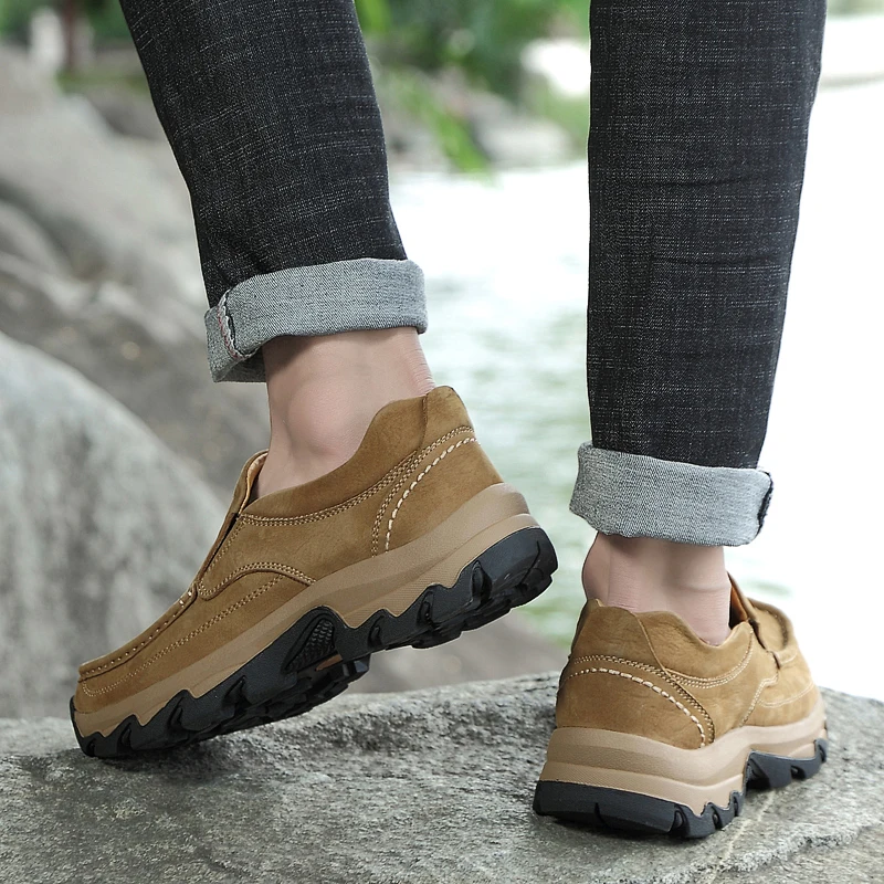 

Men Loafers Slip On Boat Shoes genuine Leather Loafers Walking Casual Shoe for Work Office Male Outdoor Shoes moccasins