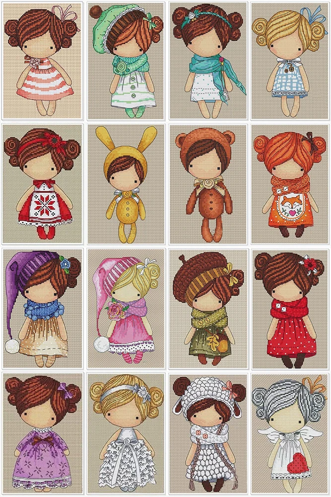 

Вышивка крестиком 14 карат, Набор для вышивки «сделай сам», Волшебная кукла