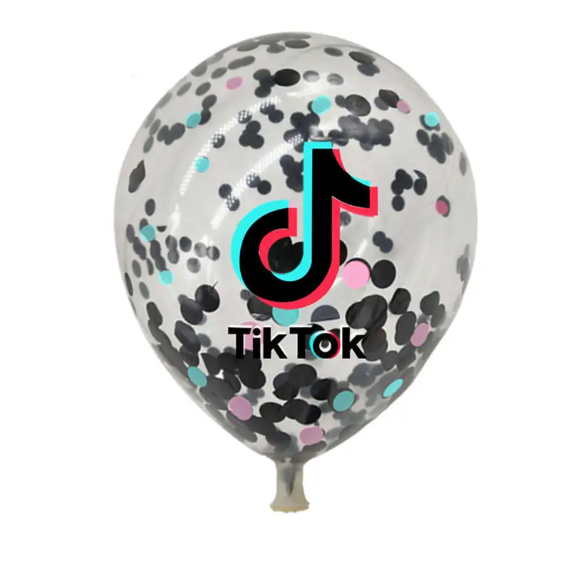 

New 6pcs Tik Tok Color Balloon Video APP Tiktok Logo 12 inch Pearlescent Latex Birthday Party Wedding Decoration Use Many Times