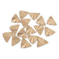 pleat triangle geometric unique wrinkled raw brass charms pendant for jewelry making finding component accessories wholesale