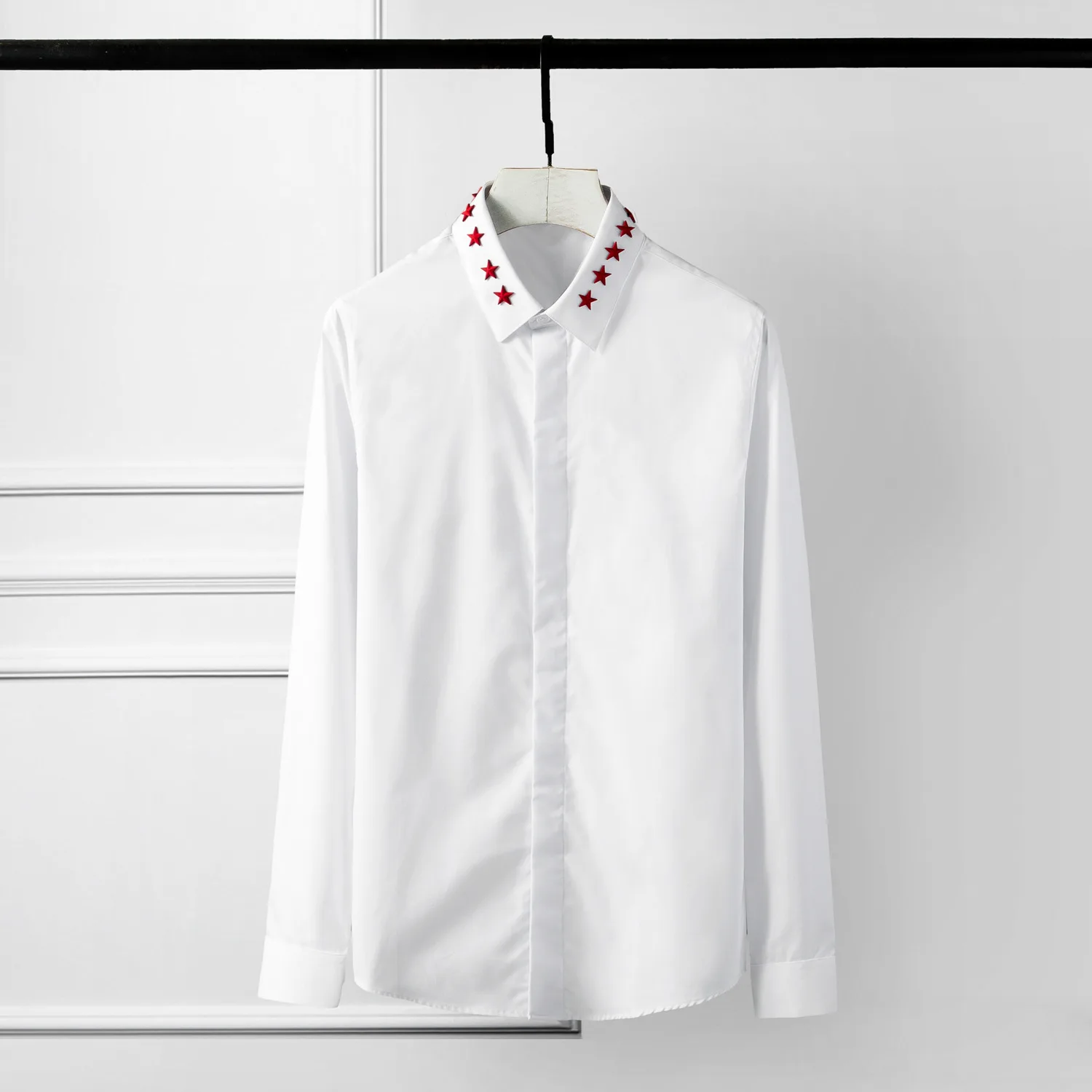 Minglu протектор для мужчин рубашка роскошный красный флаг пять с заклепками в виде