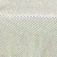 30x40cm clear rhinestones chain trim bridal applique glass strass mesh crystal beads banding for wedding dress 2021 new