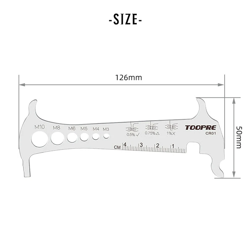 

Stainless Steel 3 In 1 Bike Bicycle Chain Checker Wear Indicator Chain Hook Bolt Measurement Newest