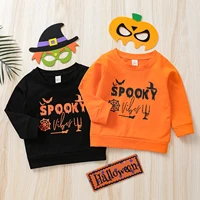 lioraitiin 0 4years toddler baby girl boy autumn sweatshirts halloween clothing long sleeve letter printed top 2colors