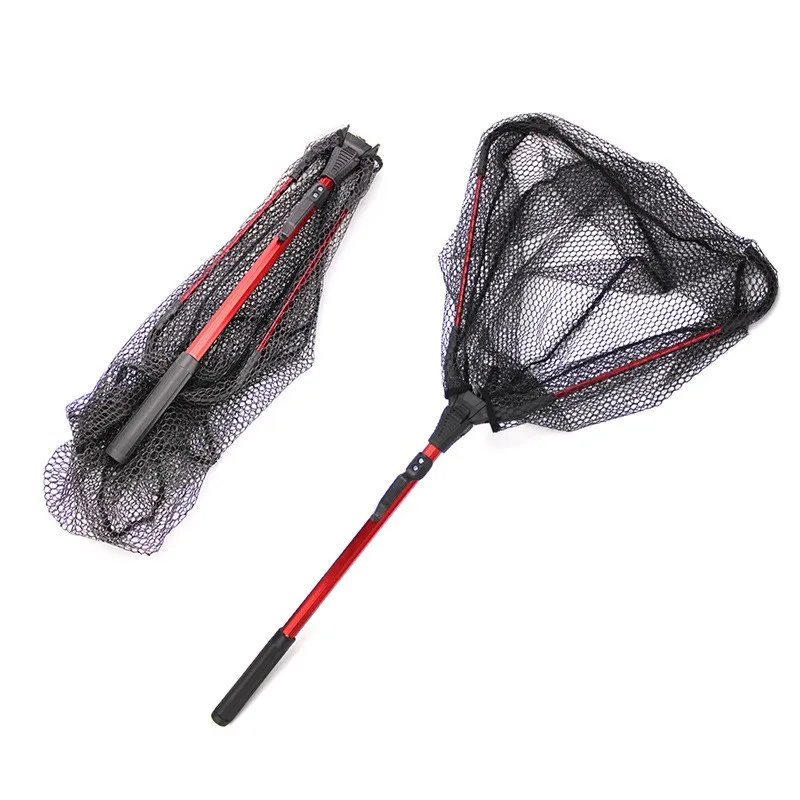 

1Pcs Telescoping Fishing Net Aluminum Alloy Single Section Triangle Landing Pole Folding Short Section Net Portable